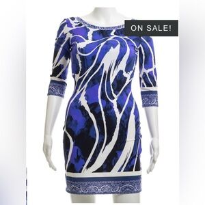 Roberto Cavalli Purple  and White mini Dress